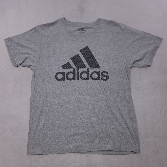 Adidas Casual Short Sleeve Graphic T-Shirt Adult Mens Size Large L Gray - Picture 1 of 9